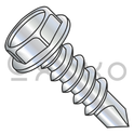 10-16X1  Unslotted Indented Hexwasher Self Drill Screw #2 Point Full Thread Zinc and Bake