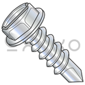 14X2  Slotted Indented Hex Washer 7/16 A/F Self Drilling Screw Full Thread Zinc & Bake