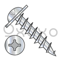 8-11X3/4  Square Phillips Drive Round Washer Deep Thread Wood Screw Full Thread Zinc Bake