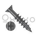9-10X3  Square Phil #8Flat w/Nibs Deep Thread Wood Screw 2/3 Thread Type 17 Black Oxide