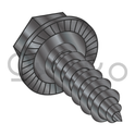 10-16X1  Unslot Indent Hexwasher Serrated Self Tap Screw Type AB Full Thread Black Oxide