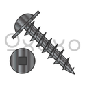 10-9X3/4  Square Drive Round Washer Head Deep Thread Wood Screw Full Thread Black Oxide