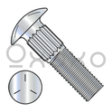 3/8-16X2  Ribbed Neck Carriage Bolt Grade 5 Fully Threaded Zinc