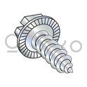 12-14X3/4  Slot Indent Hex Washer Serrated Self Tap Screw Type AB Full Thread Zinc Bake