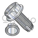 10-24X1  Slot Indent Hex Washer Serrated Thread Cutting Screw Type 1 Full Thread ZincBake