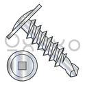 6-20X3/4  Square Drive Modified Truss Head Self Drilling Screw Full Thread Zinc and Bake