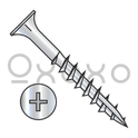 6-13X1 3/4  Phillips Flat Head w/Nibs Deep Thread Wood Screw Type 17 Point 2/3 Thrd ZincBake