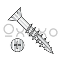 6-13X1 1/2  Phillips Flat Head w/Nibs Deep Thrd Wood Screw Type17 2/3 Thread Stainless Steel