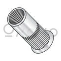 1/4-28-.165  Small Head Ribbed Threaded Insert Rivet Nut Aluminum Cleaned and Polished