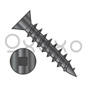8X1  Flat Head (no nibs) Square Drive Deep Thread Wood Screw Fully Threaded Black Ox