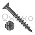 6-13X2  Phillips Flat Head with Nibs Deep Thread Wood Screw Type 17 2/3 Thread Black Ox
