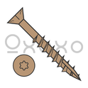 9-9X2 1/2  6 lobe Flat Nibs Deck Screw Type17 2/3 Thread Tan Ceramic 1,200HR Salt Spray
