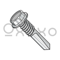 12-24X3  Unslotted Hexwasher Self Drilling Screw #5 Point Full Thread 410 Stainless Steel
