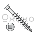 7-10X3  Square Drive Trim Head W/Nibs Drywall Screw Coarse Thread Type 17 18 8 Stainless