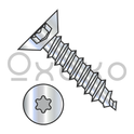 10-16X1/2  Six Lobe Flat Undercut Self Tapping Screw Type A B Fully Threaded Zinc and Bake