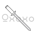 1/8X.18-.25  Aluminum Rivet With Aluminum Mandrel With White Eyelet