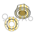 1/2-13  Serrated Flange Hex Lock Nuts Grade 8 Zinc Yellow