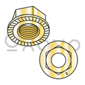 M12-1.75  Din 6923 Metric Class 8 Hex Flange Nut Serrated Zinc Yellow ROHS