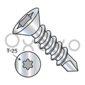 10-16X1 1/4  6 Lobe Flat T-25 Drive Self Drilling Screw Fully Threaded Zinc and Bake