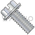 10-32X3/8  Slotted Indent Hexwasher Internal Sems Machine Screw Full Thread Zinc and Bake