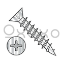 6-13X3/4  Phillips Flat Head no Nibs Deep Thread Wood Screw F/T 410 Stainless Bright Hard