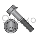 M6-1.0X60  DIN 6921 Class 10.9 Metric Flange Bolt Screw Non Serrated Black Phosphate