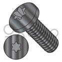 6-32X5/16  6 Lobe Pan Machine Screw Fully Threaded Black Zinc