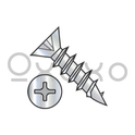 6X5/8  Phillips Flat Hinge Screw Coarse Thread Fully Threaded Steel Nickel Finish