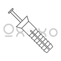 1/4X3/4  Two Piece Nylon Anchor Rivet Flat Head Nylon Pin White
