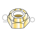 3/8-16 NTE  Thin Pattern Nylon Insert Hex Lock Nut Coarse Thread Zinc Yellow