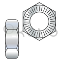 3/8-16X9/16X21  Double Serrated  Hex Lock Nuts Case Hardened Zinc And Bake