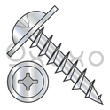 8-11X1  Square Phillips Drive Round Washer #10 Head Deep Thread Wood Screw F/T Zinc Bake