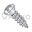 12-14X3  Phillips Oval Self Tapping Screw Type AB Fully Threaded Zinc And Bake