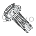 6-32X3/8  Slotted Indented Hexwasher Thread Cutting Screw Type23 Fully Thrd 18-8 Stainless