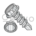 1/4-14X1 1/2  Unslotted Hexwasher Serrated Self Drilling Screw Full Thred 18 8 Stainless Steel