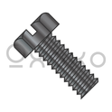 1/4-20X3/4  Slotted Indented Hex Head Machine Screw Fully Threaded Black Oxide