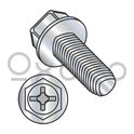 4-40X1/2  Phillips Indented Hex Washer Taptite Alternative Fully Threaded Zinc Bake & Wax