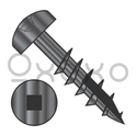 8-11X1 1/4  Square Drive Pan Head Deep Thread Screw Type 17 2/3 Thread Black Oxide & Oil