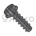 8-18X1/2  Slotted Indented Hex Washer Self Tapping Screw Type B Fully Threaded Black Oxide