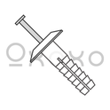 1/4X3/4  Two Piece Nylon Anchor Rivet Truss Head White Nylon Steel Pin